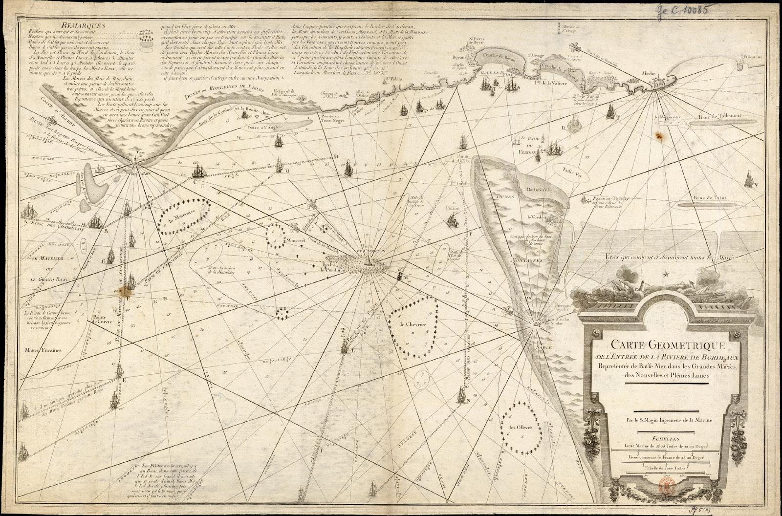 Carte géométrique de l'entrée de la Gironde, 1757