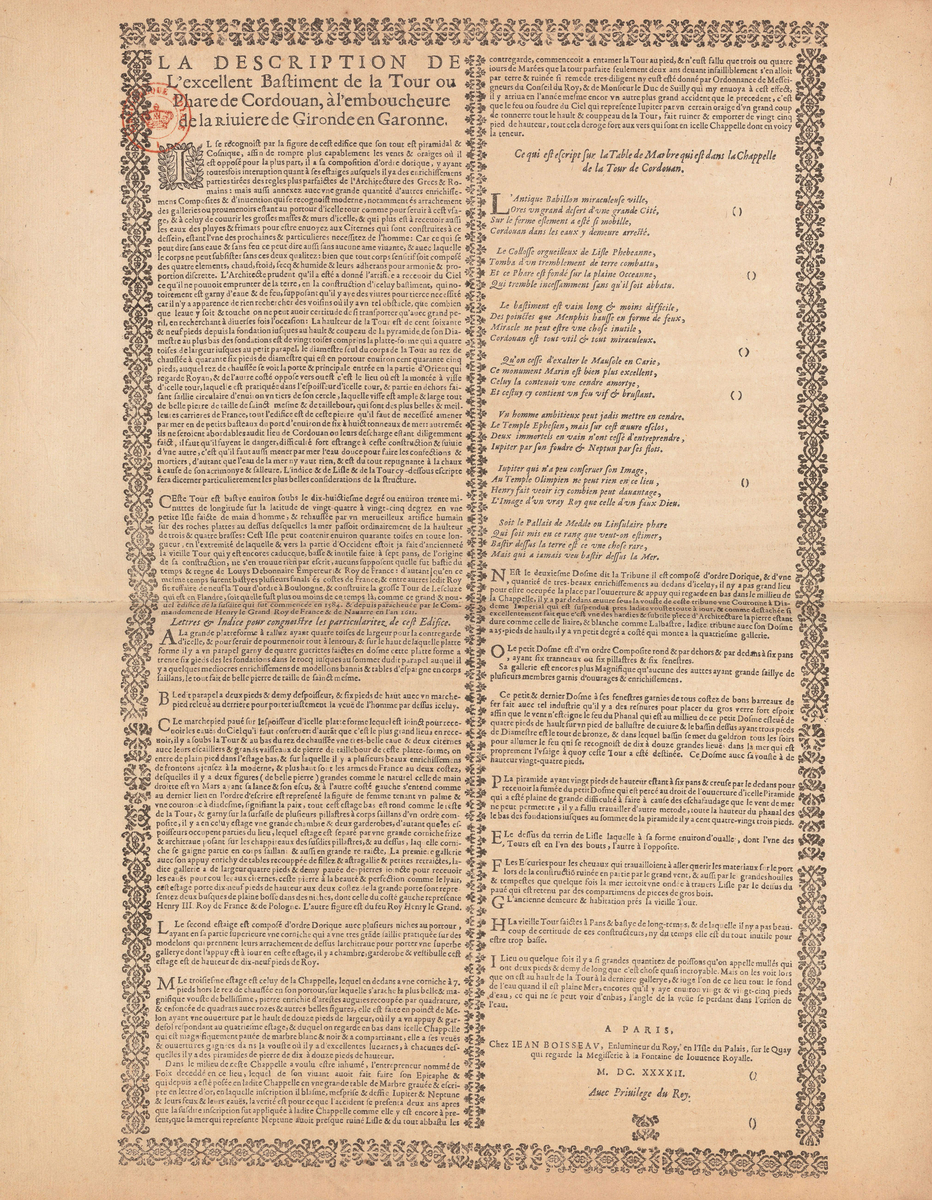 Description de la chapelle par Chastillon, 1642