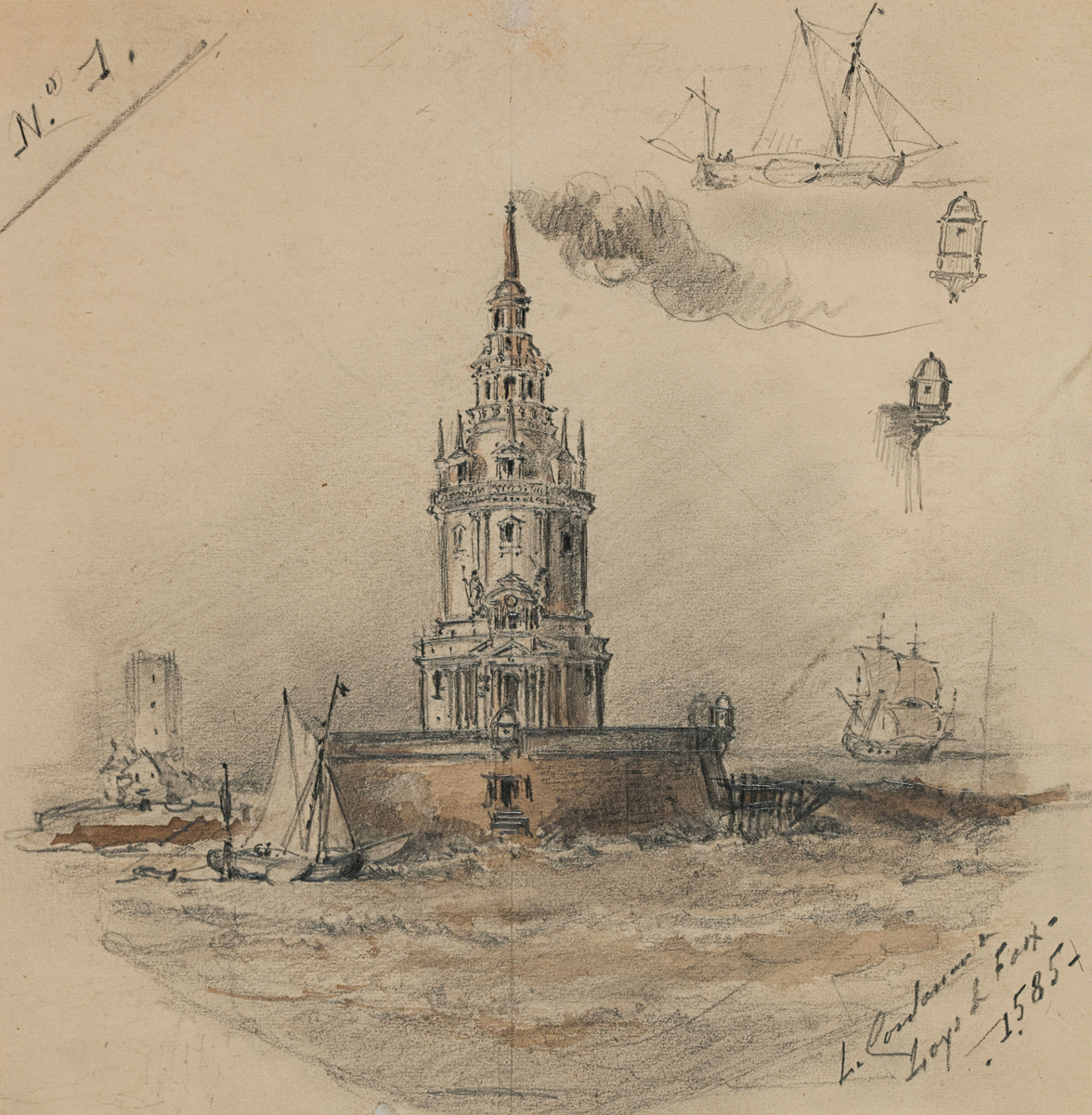 La tour de Cordouan, milieu du XIXe siècle