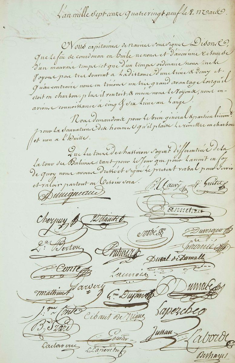 Plaintes des marins, 1789