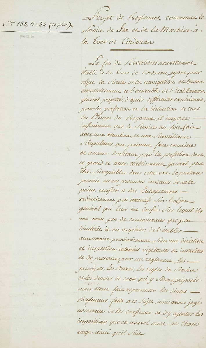 Règlement des gardiens, [1724] / 1791 