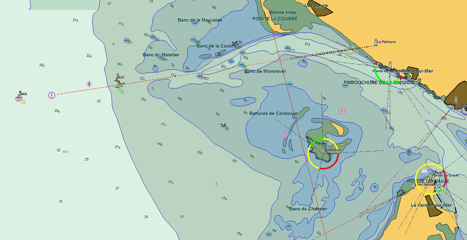 Carte de navigation (embouchure de la Gironde)