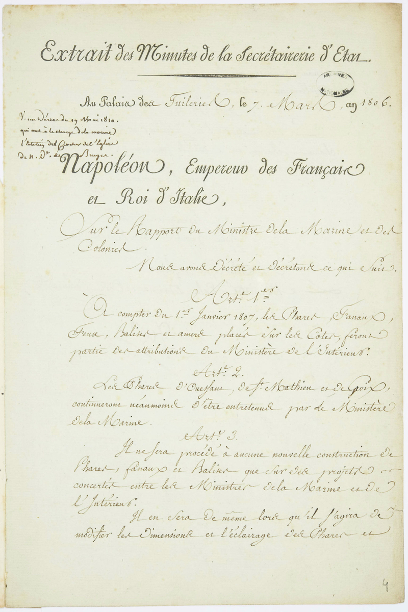 Décret du 7 mars 1806