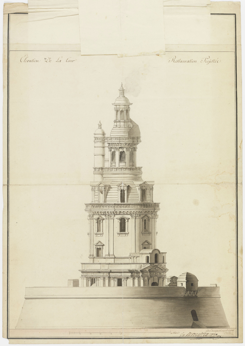 Élévation de la tour de Cordouan, 14 août 1786