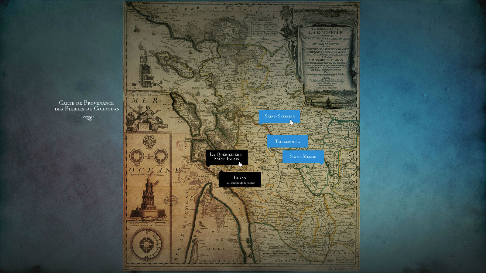 Provenance des pierres du phare de Cordouan