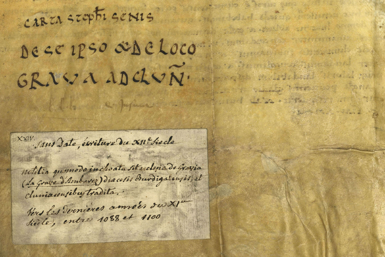 Charte de Cluny de 1088, portant la première mention de Cordouan